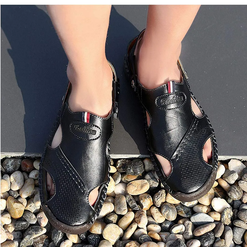 13 Strap Casual Smart-powered Price-match guarantee Leather Sandals Closed Mens Adjustable UPIShi Athletic Fisherman