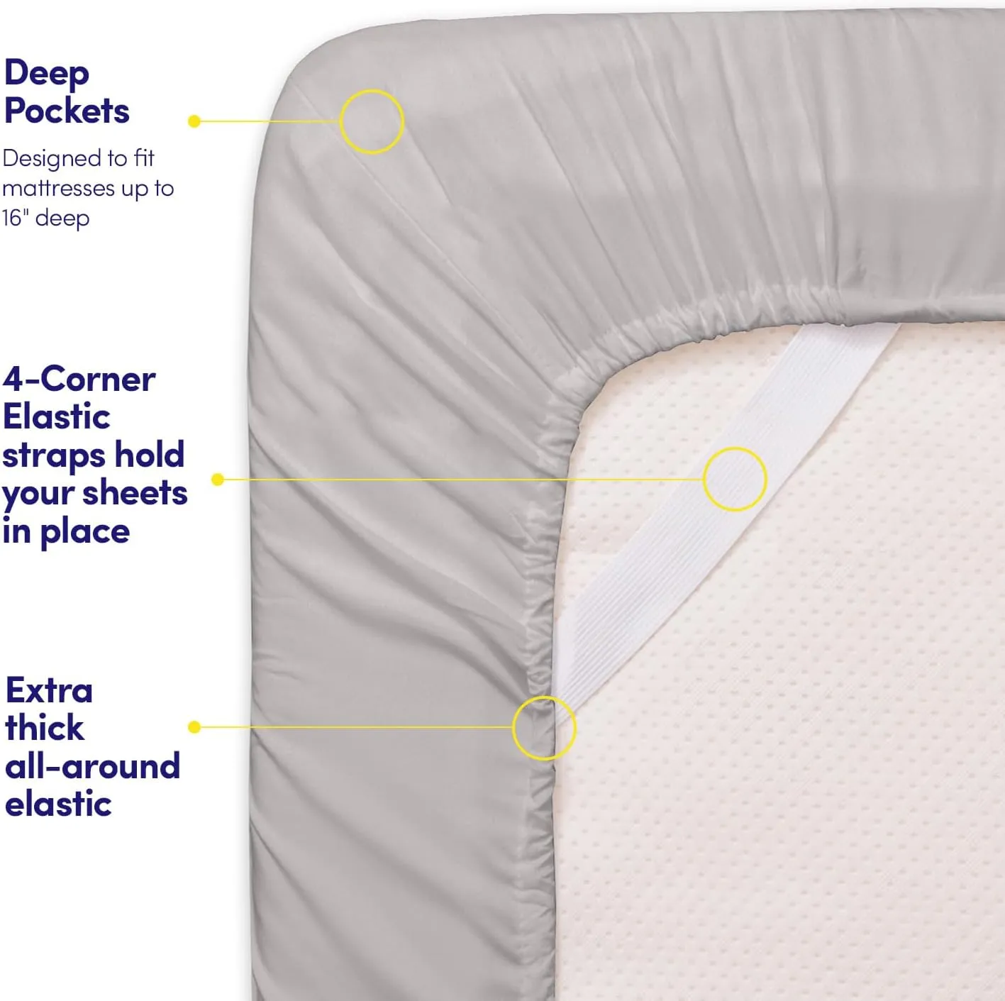 1500 Supreme Collection King Sheet Sets Light Gray Silver - Luxury Hotel Bed Sheets and Pillowcase Set for King Mattress - Extra Soft, Elastic Corner Straps, Deep Pocket Sheets, King Silver Gray