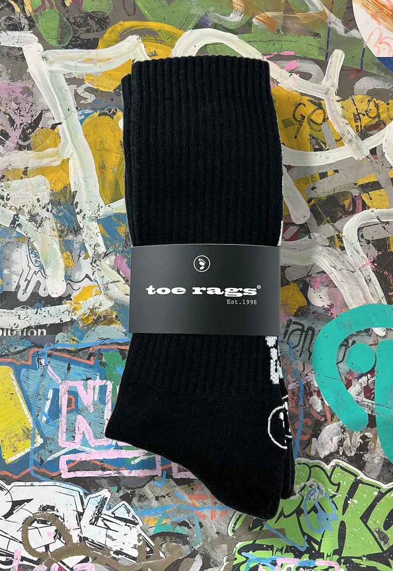 2 Pairs Toe Rags® Fashion Crew Black