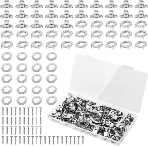25 Sets Marine Grade Twist Lock Fasteners Turn Button Eyelet, Stud and Stainless Steel Screws for Canvas Marine Boats