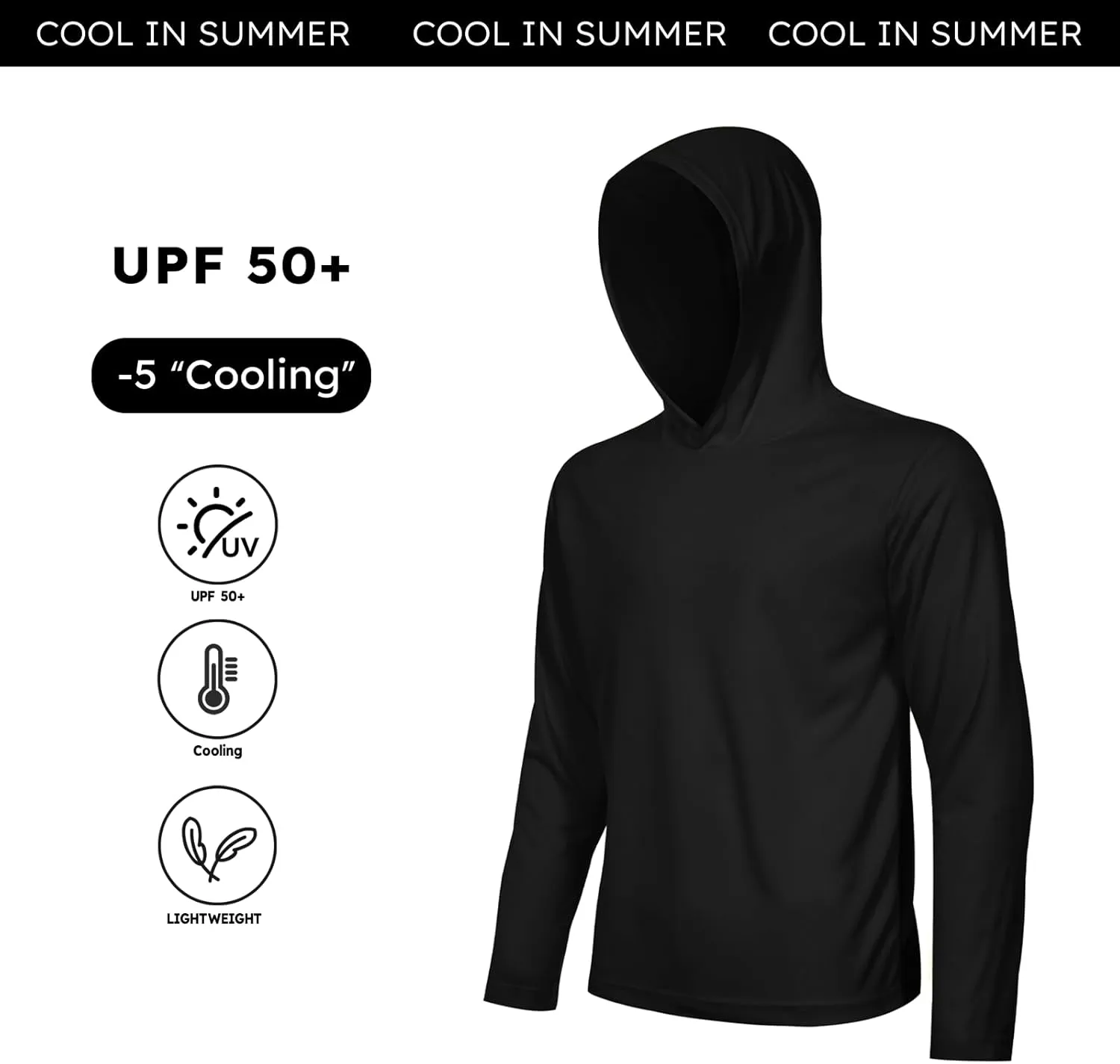 4 Pack Men's UPF 50  Sun Protection Hoodie Shirts Long Sleeve Shirts Quick Dry Lightweight for Running Workout Hiking Fishing