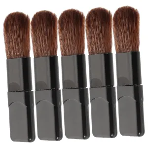5pcs Small Makeup Brush Set Soft Fiber Blush Brush Flat Powder Brush Mini Foundation Brush Portable Travel