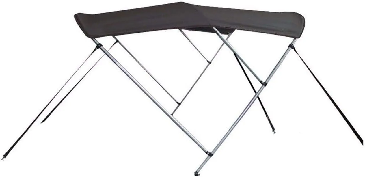 7.6 oz Charcoal Grey 3 Bow Round Tube Boat Bimini TOP Sunshade Compatible for Blue Water-REINELL Hawk I/O 1993-1994