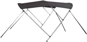 7.6 oz Charcoal Grey 3 Bow Round Tube Boat Bimini TOP Sunshade Compatible for Blue Water-REINELL Hawk I/O 1993-1994