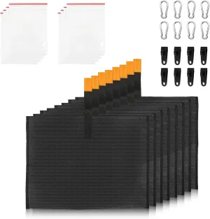 8PCS Extra Large Boat Cover Sand Bags Mooring Kit,Thickened 600D Marine Grade Polyester Canvas,304 Carabiner with Tarp Clip Accessories,Load Capacity Up to 20 lbs