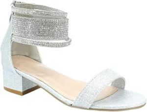 ABSOLEX Girl's Fashion Open Toe Ankle Strap Dressy/Party Low Chunky Block Heel Sandal