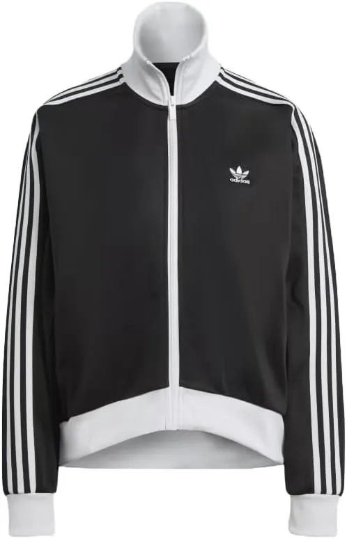 Adidas ORIGINALS WOMEN'S ADICOLOR CLASSICS OVERSIZED TRACK JACKET, BLACK/WHITE, 2XS/XS
