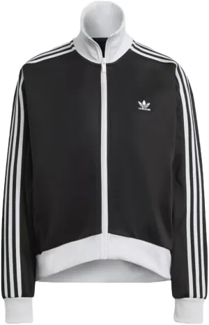 Adidas ORIGINALS WOMEN'S ADICOLOR CLASSICS OVERSIZED TRACK JACKET, BLACK/WHITE, 2XS/XS