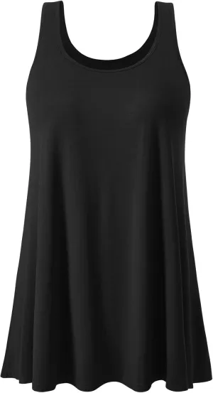 Air Curvey Tank Tops for Women Build in Bra Casual Flowy Tank Pleated Loose Fit S-XXXXL