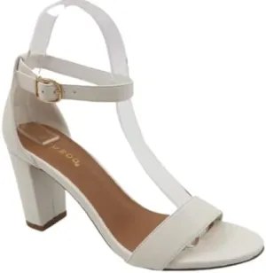 BAMBOO Women's Mid Chunky Heel Sandal with Ankle Strap