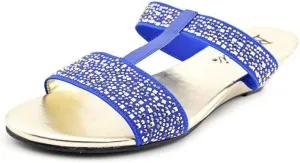 Bellini Flavor Women's Open-Toe T-Strap Elastic Studded Gold Sandal
