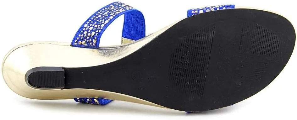 Bellini Flavor Women's Open-Toe T-Strap Elastic Studded Gold Sandal