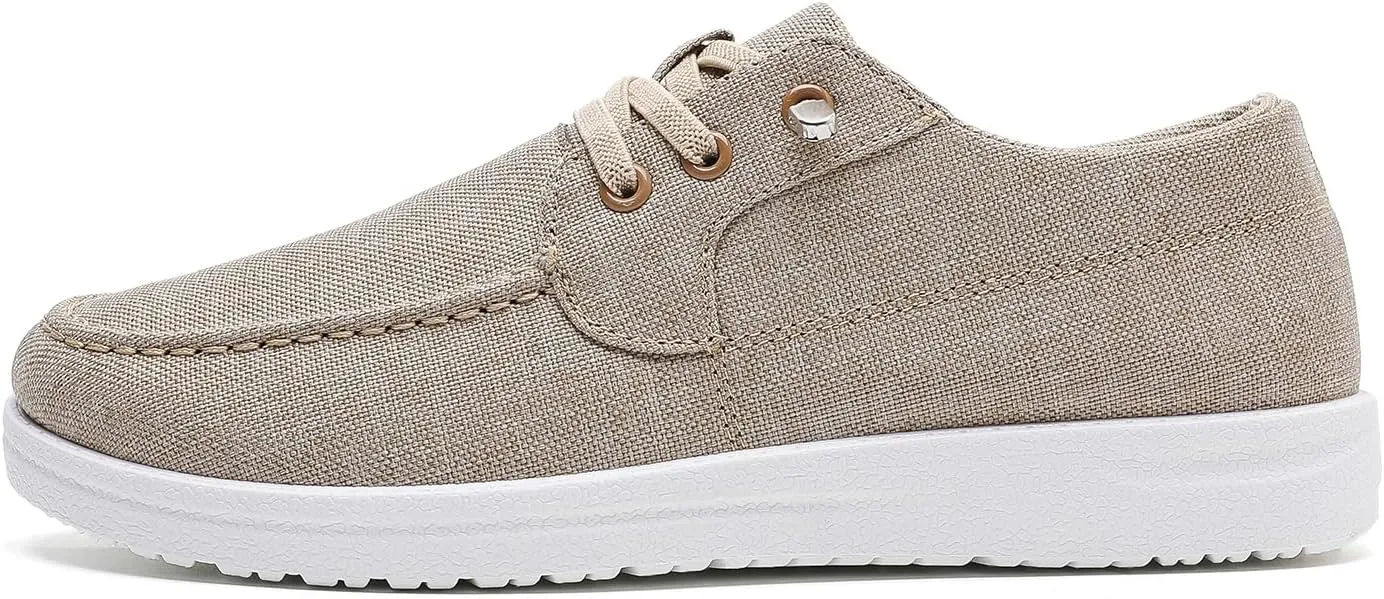 Betrue Lightweight Boat Shoes for Women, Womens Casual Loafers, Womens Slip On Deck Shoes, Breathable Canvas Sneakers for Women