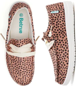 Betrue Women's Lightweight Boat Shoes, Casual Loafers, Slip On Deck Shoes, Breathable Canvas Sneakers