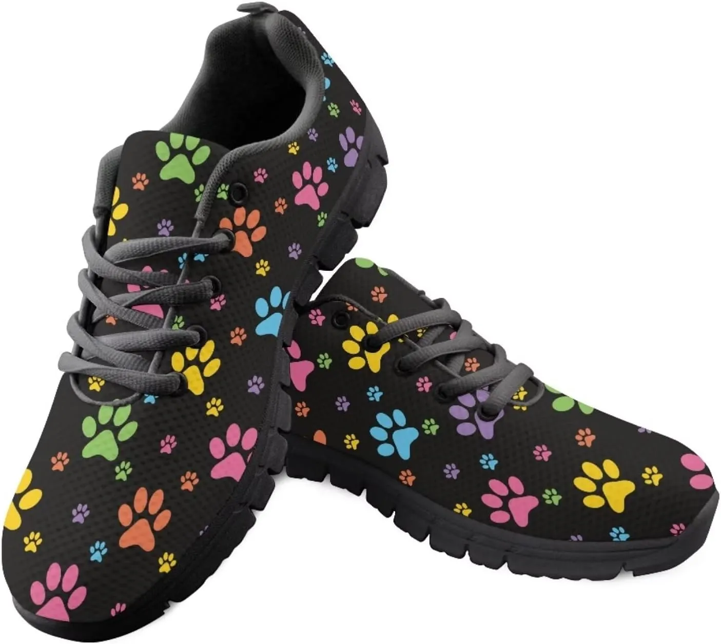 Bigcardesigns Womens Lightweight Athletic Fashion Sneaker Jogging Running Sports Shoes Colorful Floral Design