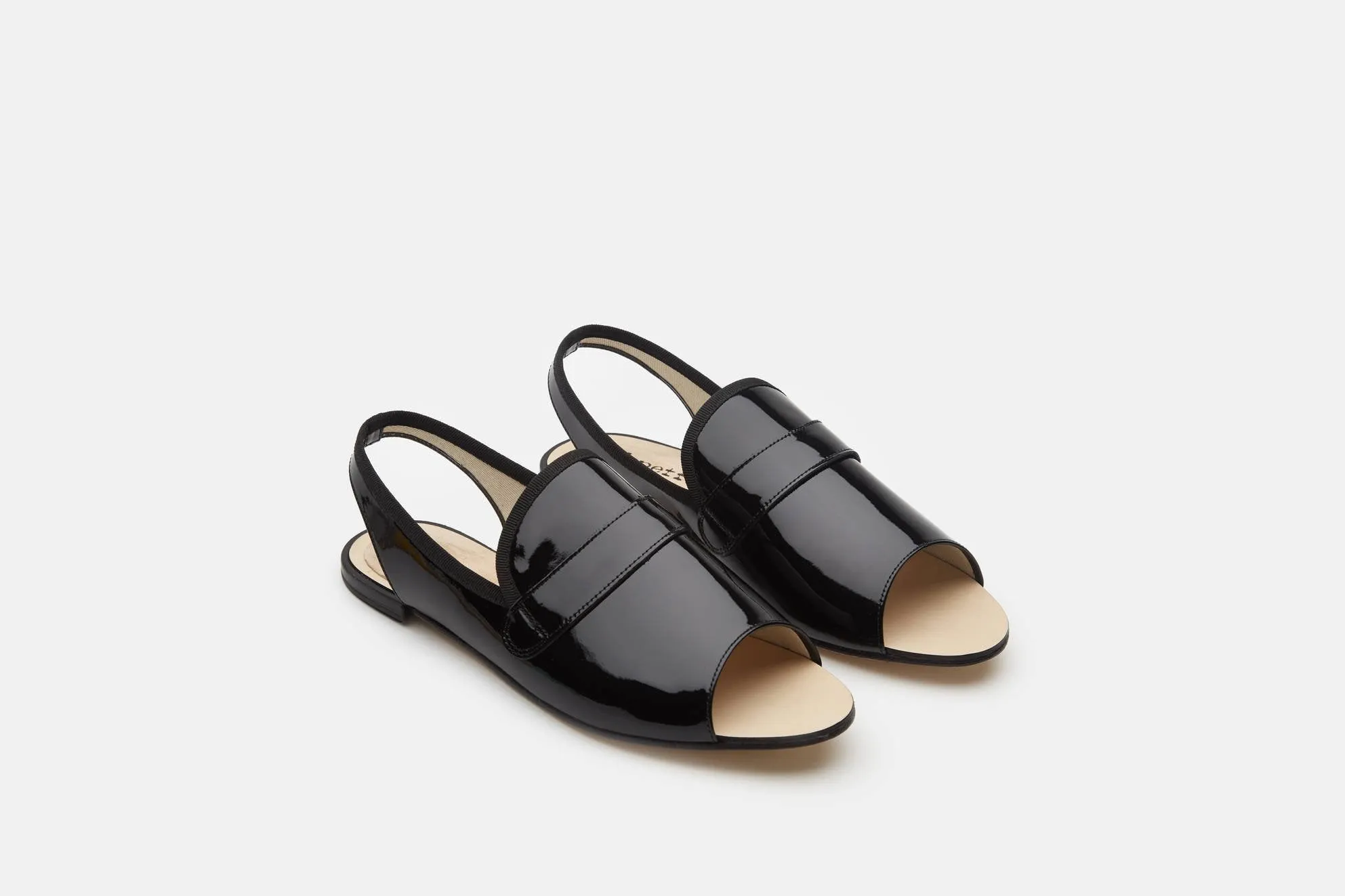 Billie Slingback Open-Toe Loafer - Noir