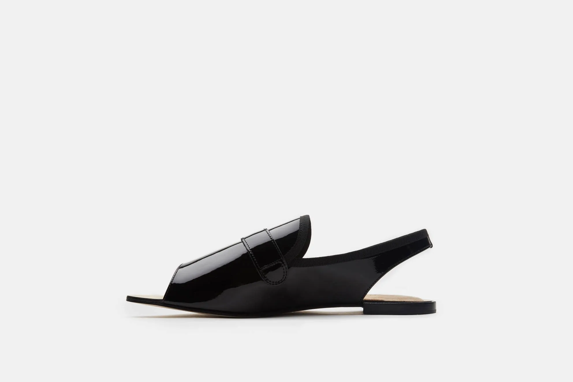 Billie Slingback Open-Toe Loafer - Noir
