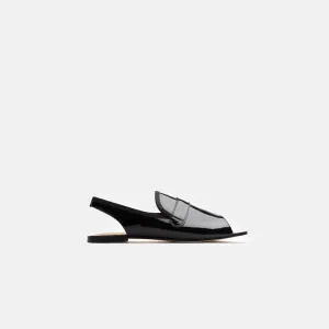 Billie Slingback Open-Toe Loafer - Noir