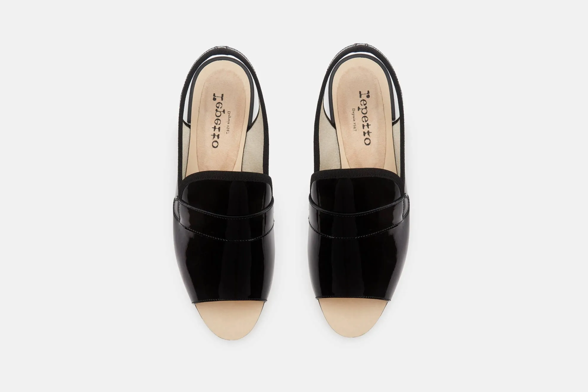Billie Slingback Open-Toe Loafer - Noir