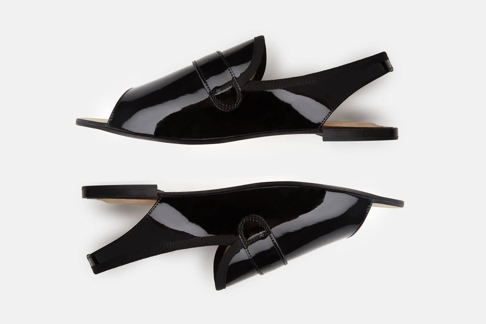 Billie Slingback Open-Toe Loafer - Noir