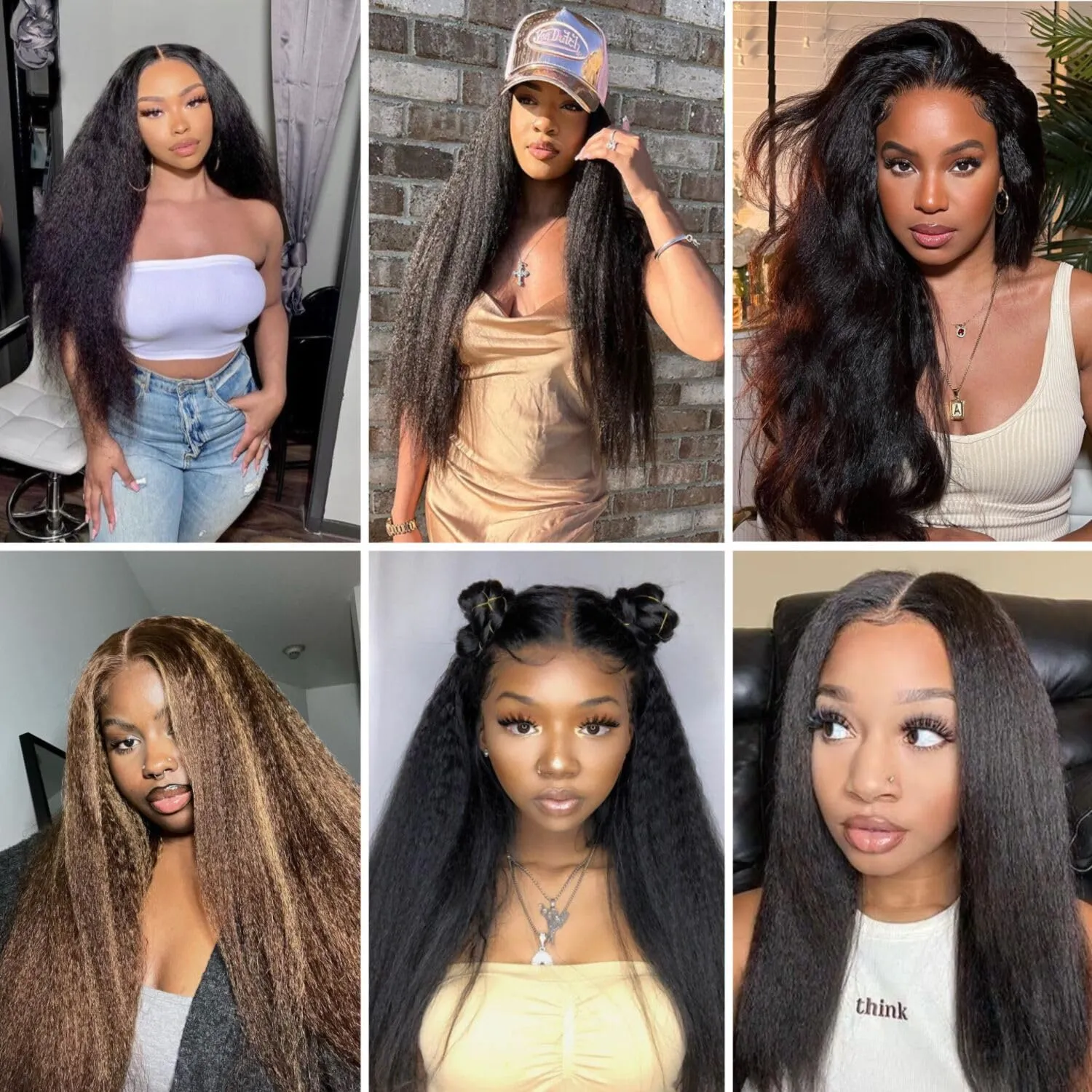 BLY Human Hair Lace Front Glueless Wigs for Women 13x6 Kinky Straight Pre Bleached Knots Yaki Human Hair Wig HD Transparent Lace Pre Plucked 180% Density Natural Black Color 26 Inch