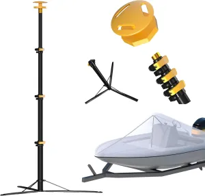 Boat Cover Support Poles Stand System Stable Base Height Adjustable Aluminum Boat Pontoon Cover Poles Post Marine Grade Aluminum Bimini Boat Tarps Winterization Cover Stand