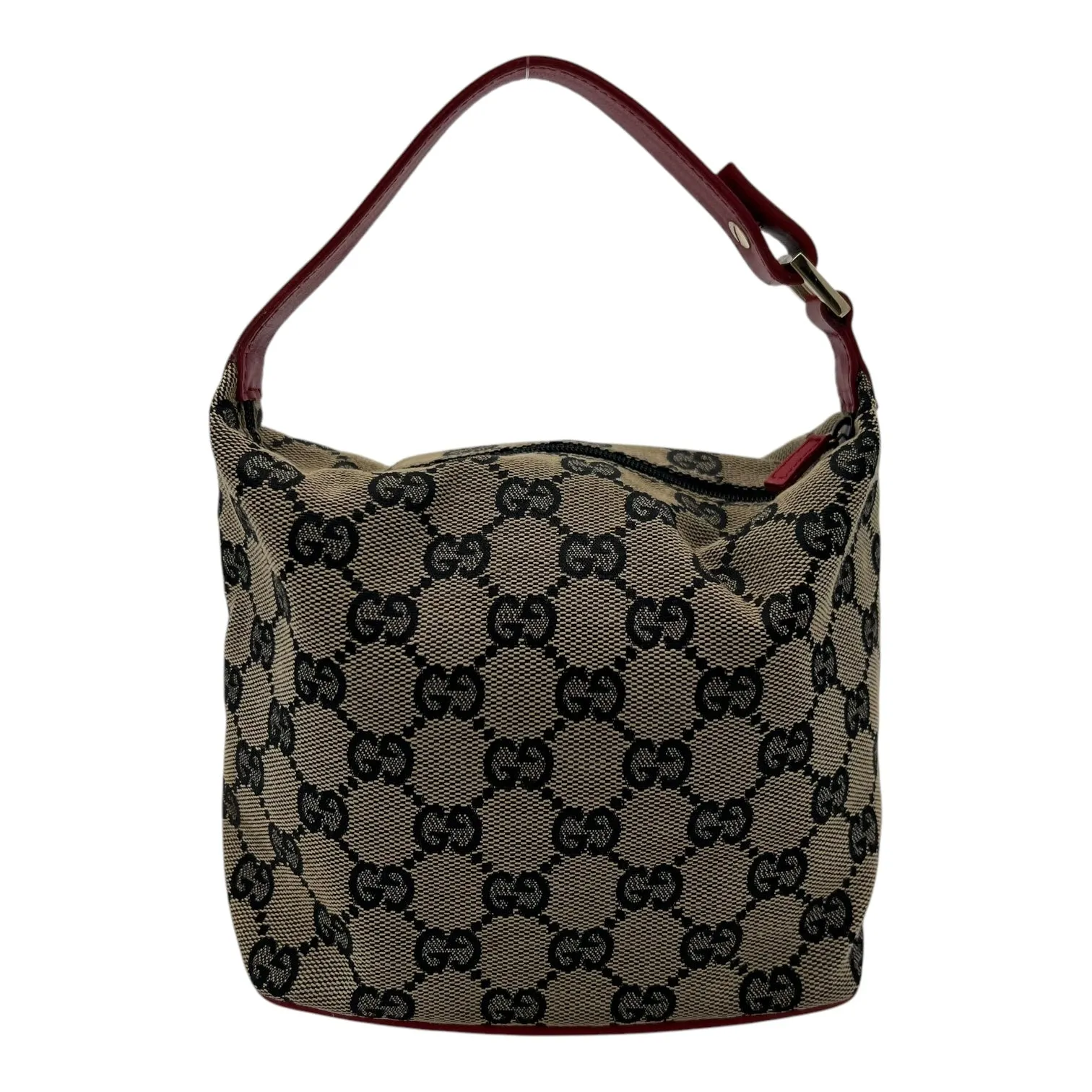 Boat Mini Brown Top Handle Bag in Canvas, Gold hardware