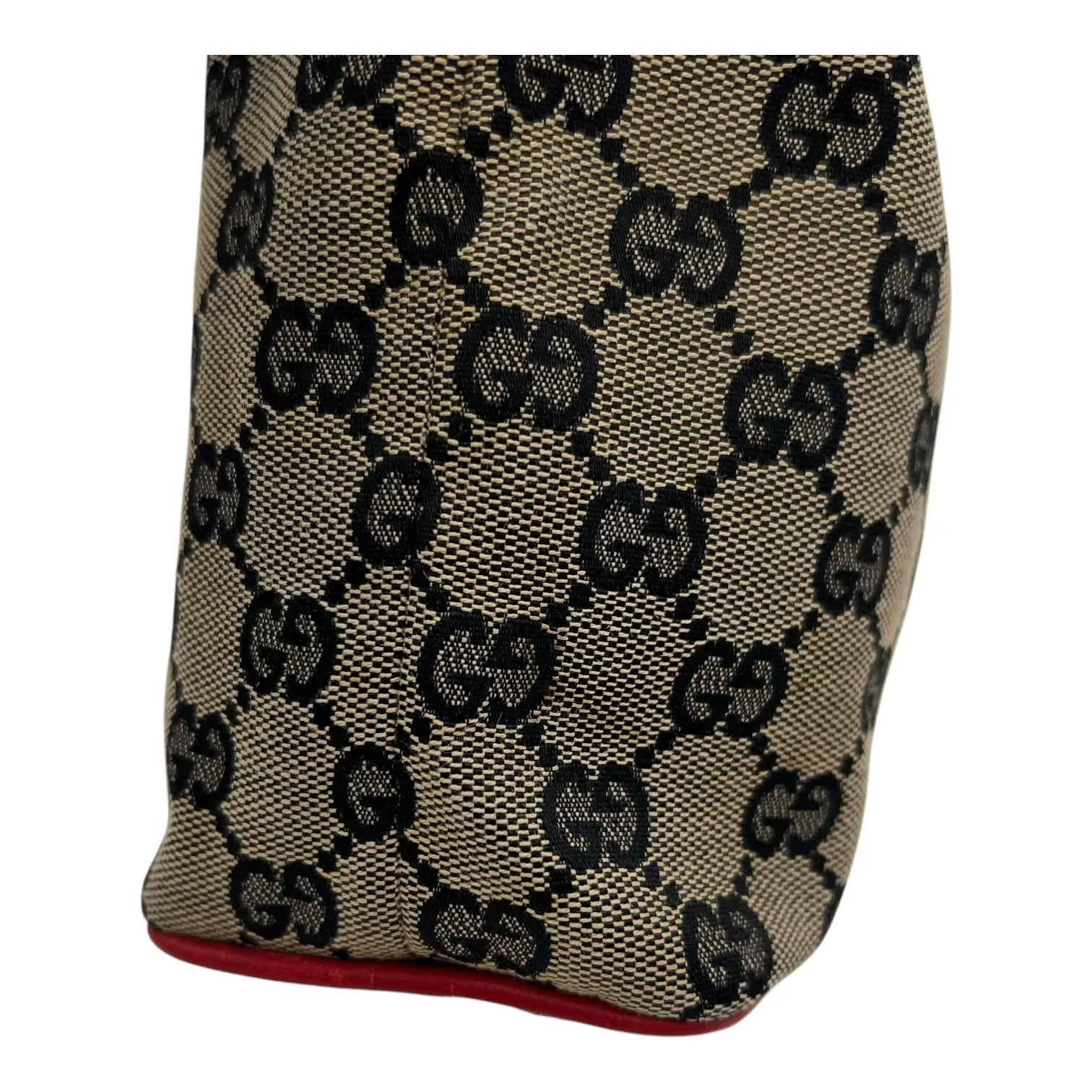 Boat Mini Brown Top Handle Bag in Canvas, Gold hardware