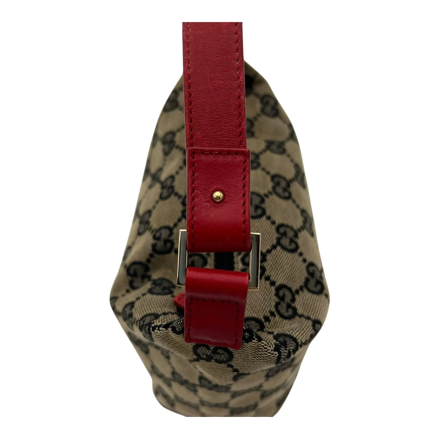 Boat Mini Brown Top Handle Bag in Canvas, Gold hardware