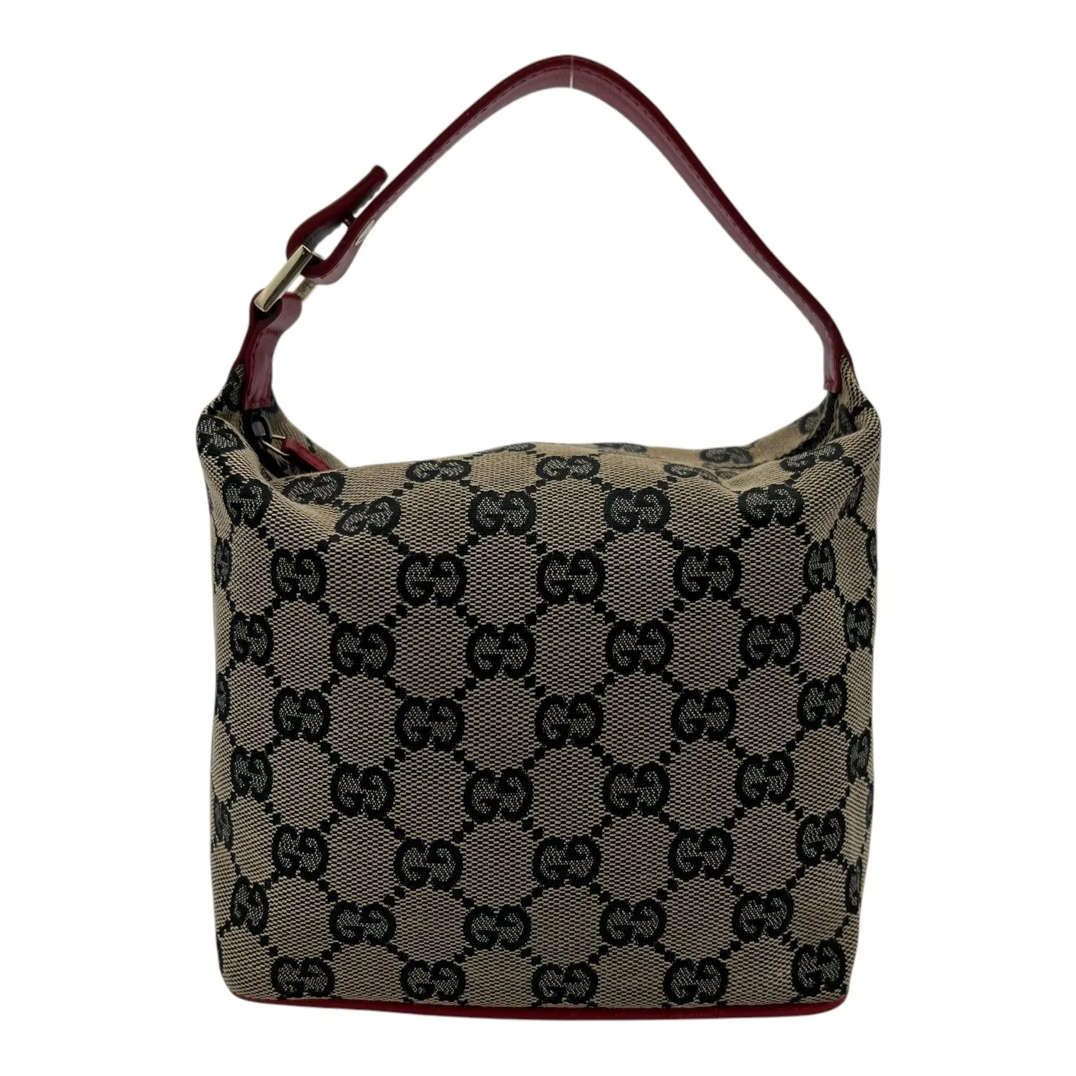 Boat Mini Brown Top Handle Bag in Canvas, Gold hardware