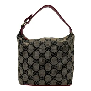 Boat Mini Brown Top Handle Bag in Canvas, Gold hardware