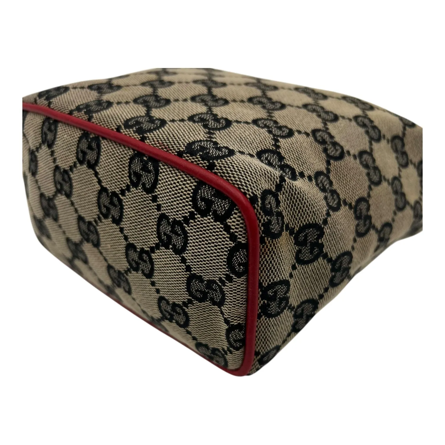 Boat Mini Brown Top Handle Bag in Canvas, Gold hardware