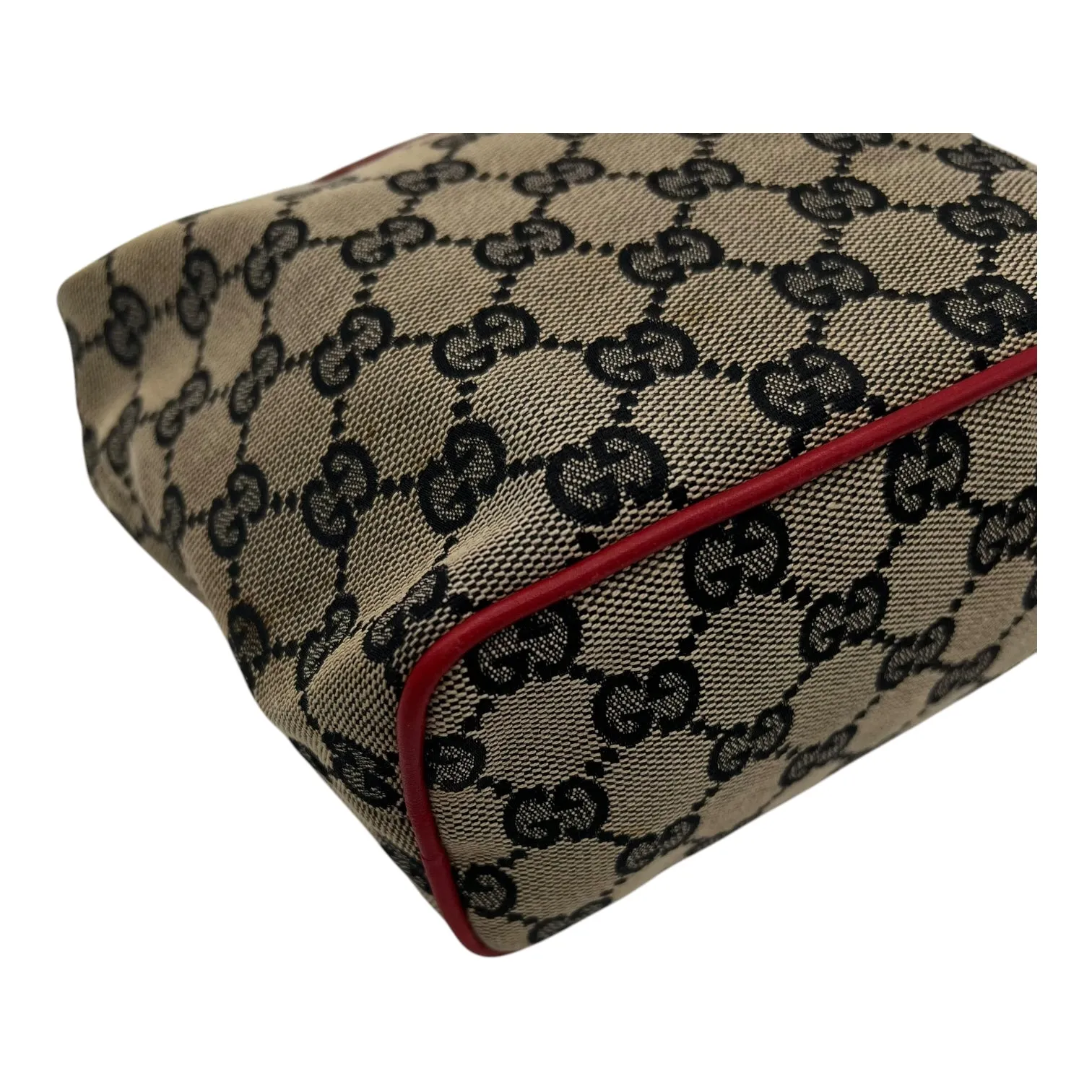 Boat Mini Brown Top Handle Bag in Canvas, Gold hardware