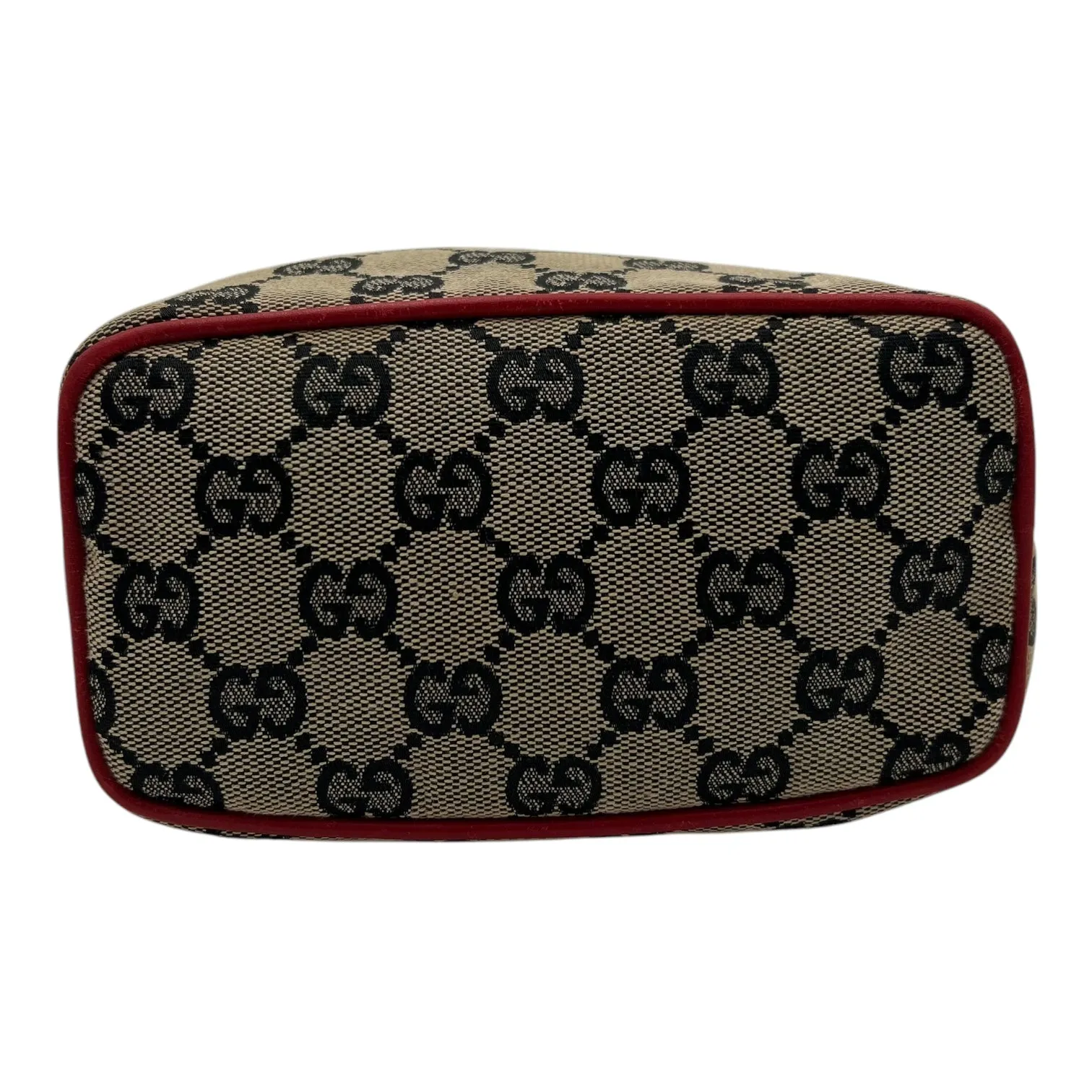 Boat Mini Brown Top Handle Bag in Canvas, Gold hardware