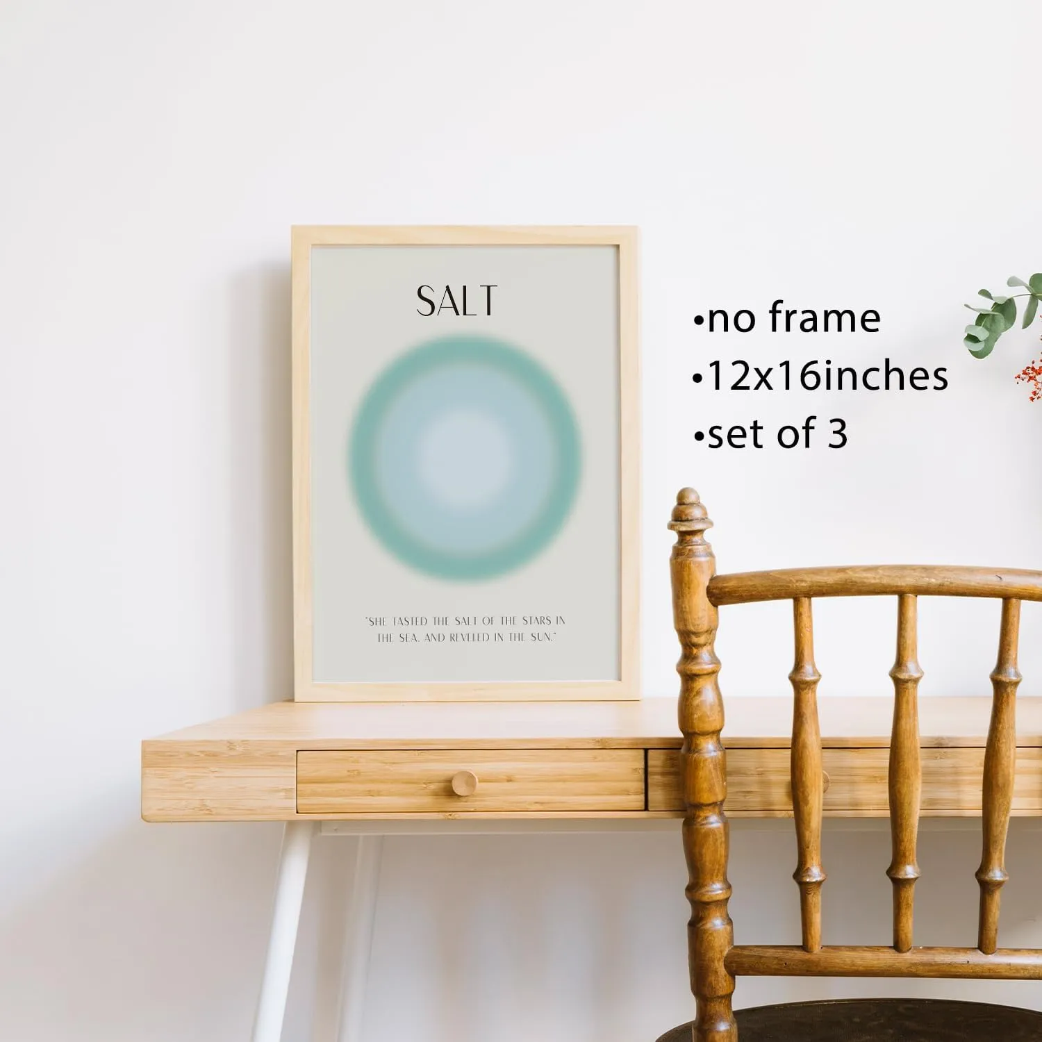 Boat Wades Coastal Room Decor Unframed Wall Art Prints,Beachy Wall Decor,Sun Salt Sea Aura Posters & Prints for Beach Room Decor,Coastal Aura Wall Art Prints 12x16 Set Of 3