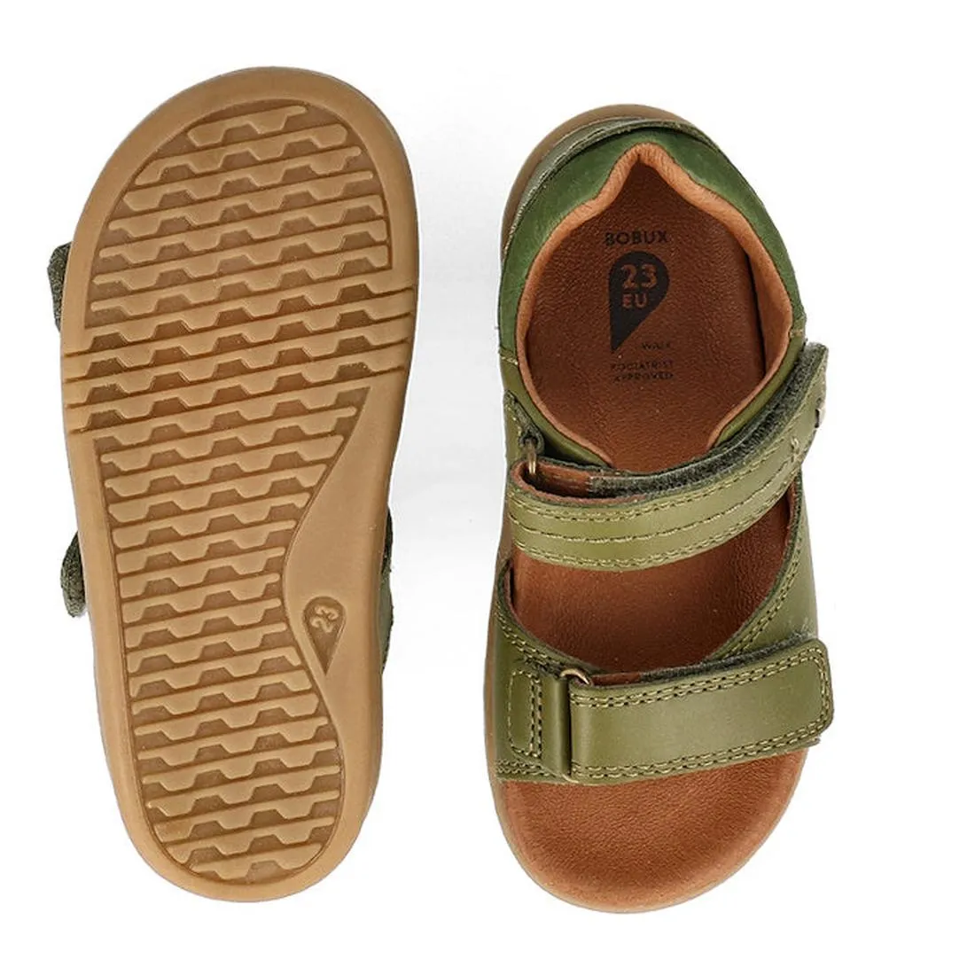 Bobux IW Iwalk Driftwood Sandal Sea Kelp Green Open Toe 633618