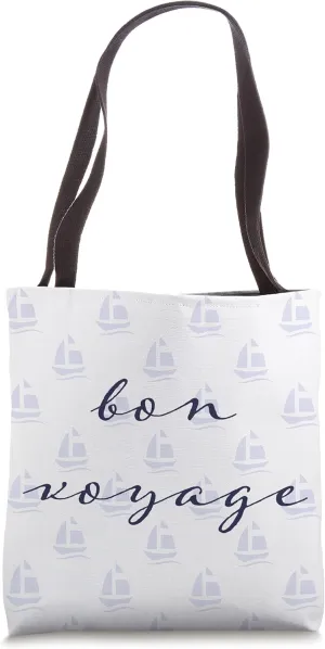 Bon Voyage Summer Vacation Nautical Sail Boat Tote Bag