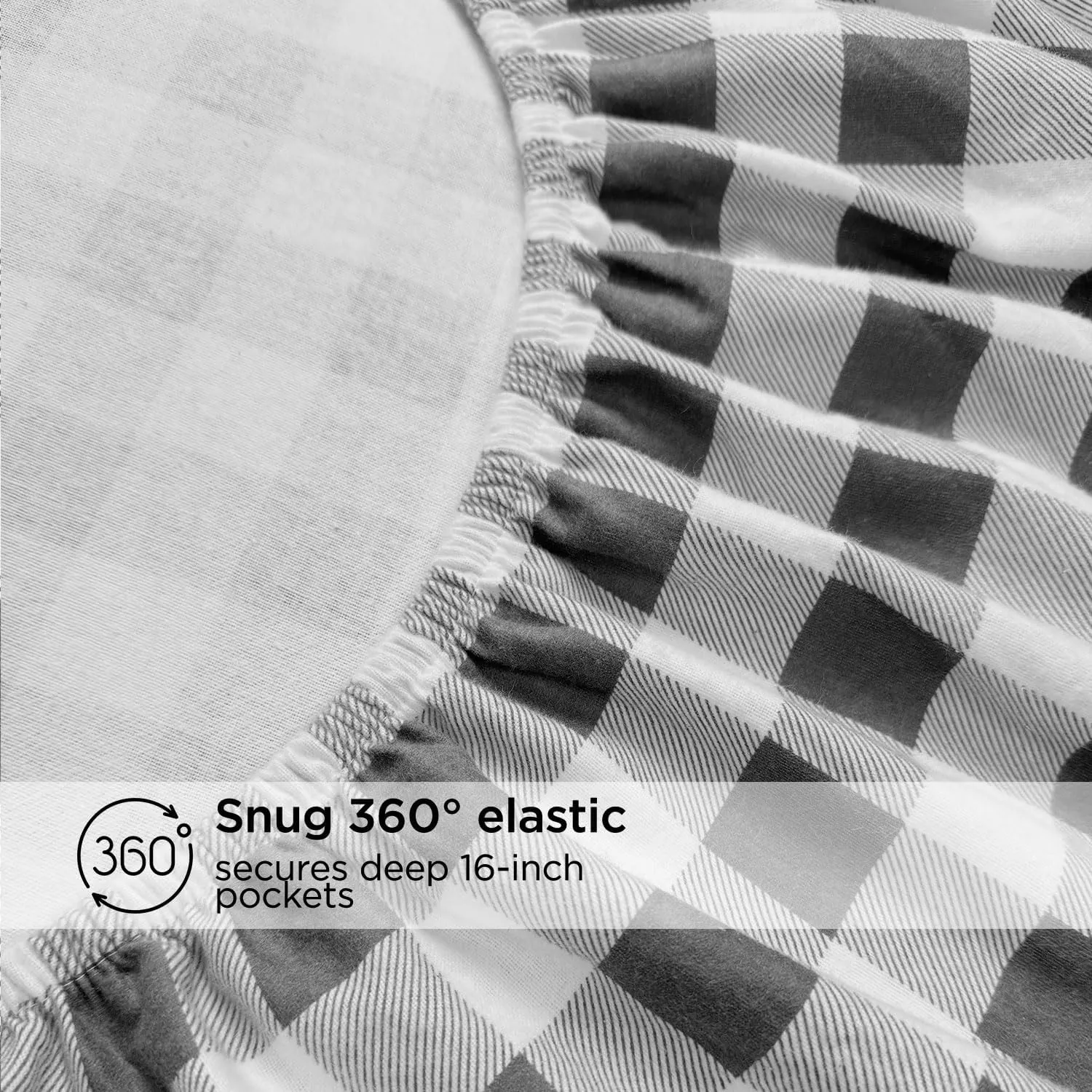 Briarwood Home® Printed Flannel Sheet Set, 100% Organic Cotton, Six-Fold Brushed, Super Soft, Warm, Deep Pocket Bedding with NanoTech Infuse for Enhanced Lasting Strength (Buffalo Grey, King)