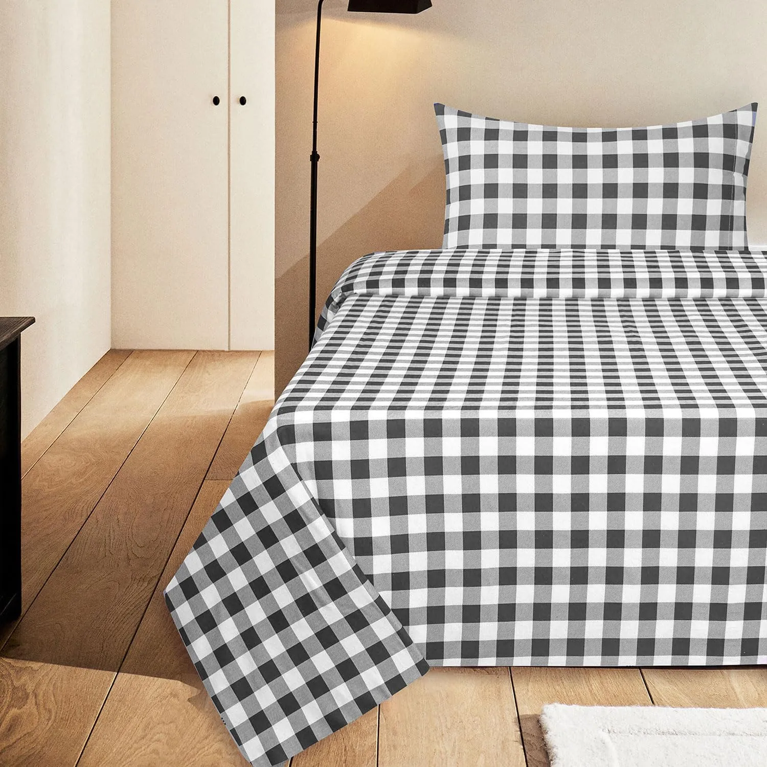 Briarwood Home® Printed Flannel Sheet Set, 100% Organic Cotton, Six-Fold Brushed, Super Soft, Warm, Deep Pocket Bedding with NanoTech Infuse for Enhanced Lasting Strength (Buffalo Grey, King)