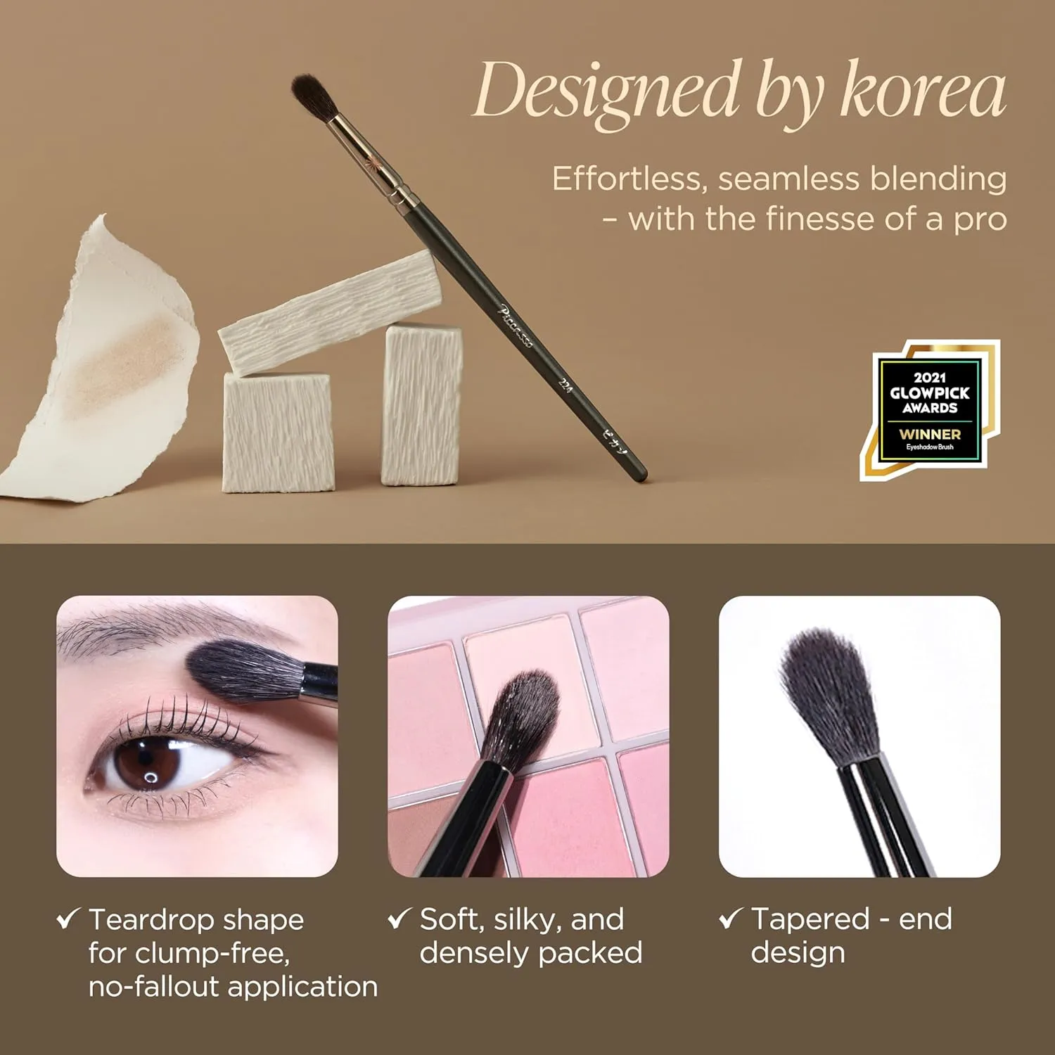 Brush 224 Eyeshadow Brush – Precision Eyeshadow Brush with Soft Bristles for Blending and Application, Ideal for Eye Makeup Brushes and Women’s Daily Makeup, Genuine Korean Product