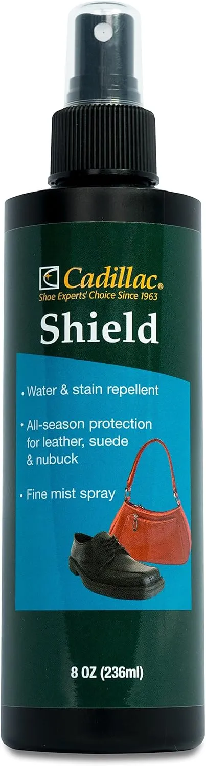 Cadillac Shield Water and Stain - Leather and Fabric Protector Spray - Great for Shoes - 5.5 oz - Waterproof and Protect Suede, Leather, Nubuck, Fabric, Nylon, Polyester & More