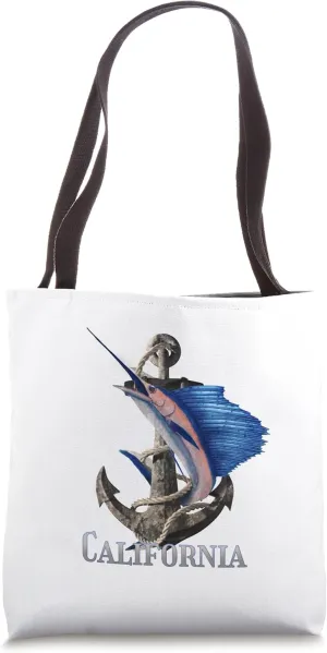 California Swordfish Marlin Ocean Fishing Tote Bag