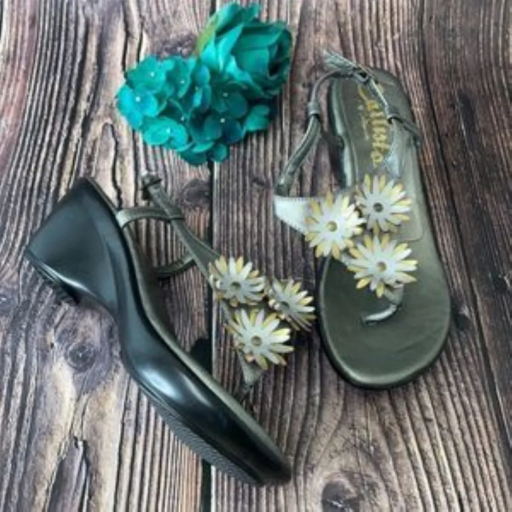 Callisto Pewter Alex Open Toe Casual Ankle Strap Sandals