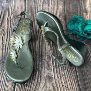 Callisto Pewter Alex Open Toe Casual Ankle Strap Sandals