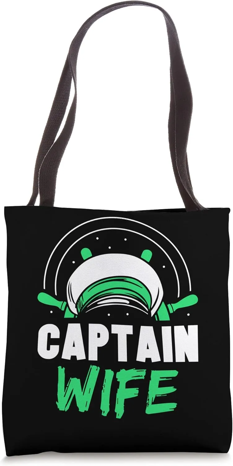 Captain Wife Skipper Boat Yacht Ship Tote Bag