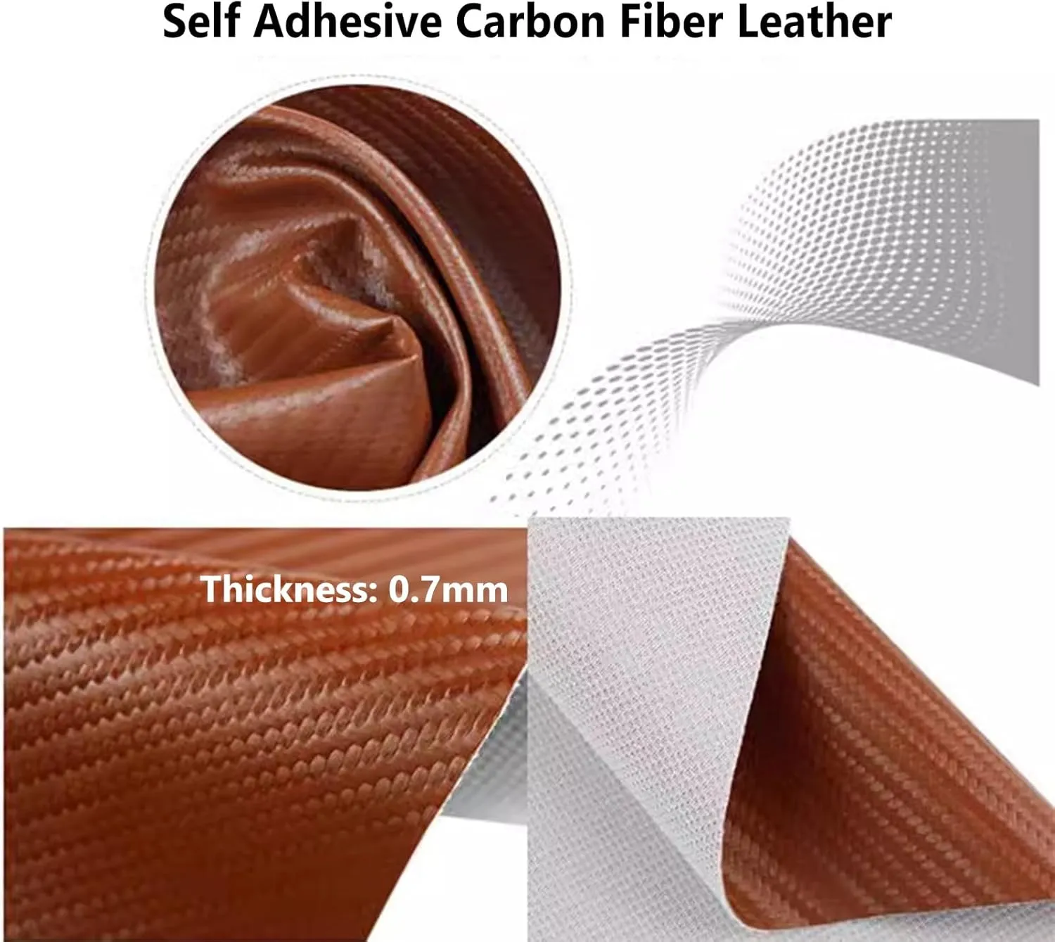 Carbon Fibre Couch Repair Patch Self-Adhesive Fabric Repair Patch for Furniture Handbag Sofa Car Seats Black(7.8x55.1in)