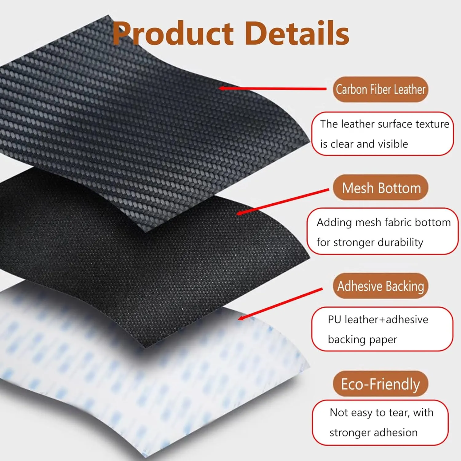 Carbon Fibre Couch Repair Patch Self-Adhesive Fabric Repair Patch for Furniture Handbag Sofa Car Seats Black(7.8x55.1in)