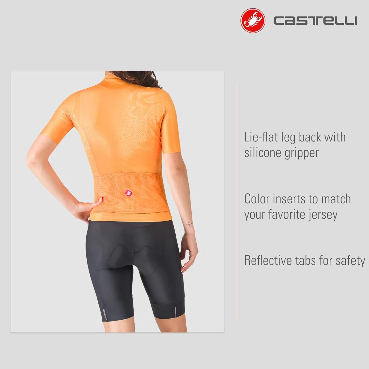CASTELLI Women’s Prima 2 Short, Endurance Shorts for Road and Gravel Biking with Seat Pad & High-Visibility Reflective Tabs