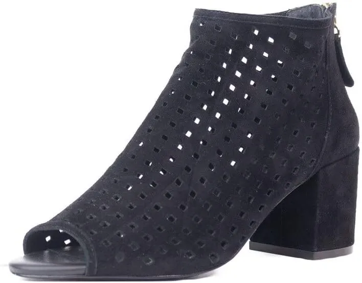 Cecelia New York Nikki Womens Bootie Laser Cut Peep Toe Open Toe Pump Ankle Boot, 8.5
