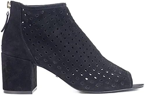 Cecelia New York Nikki Womens Bootie Laser Cut Peep Toe Open Toe Pump Ankle Boot, 8.5